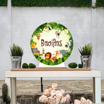 Wooden printed sign, Wild animals 2