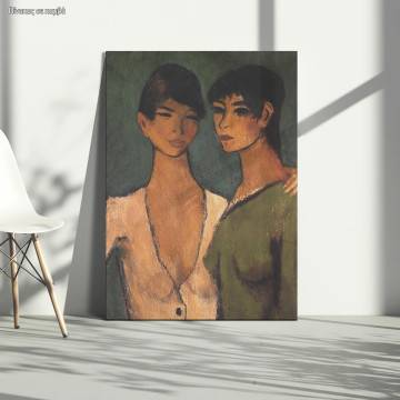 Canvas print Two sisters, reart (original by O. Mueller).
