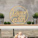 Wooden wreath Xarise mou mia efxi