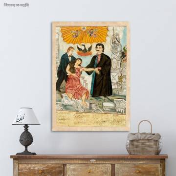 Canvas print Korais and Feraios save wounded Hellas, Theofilos