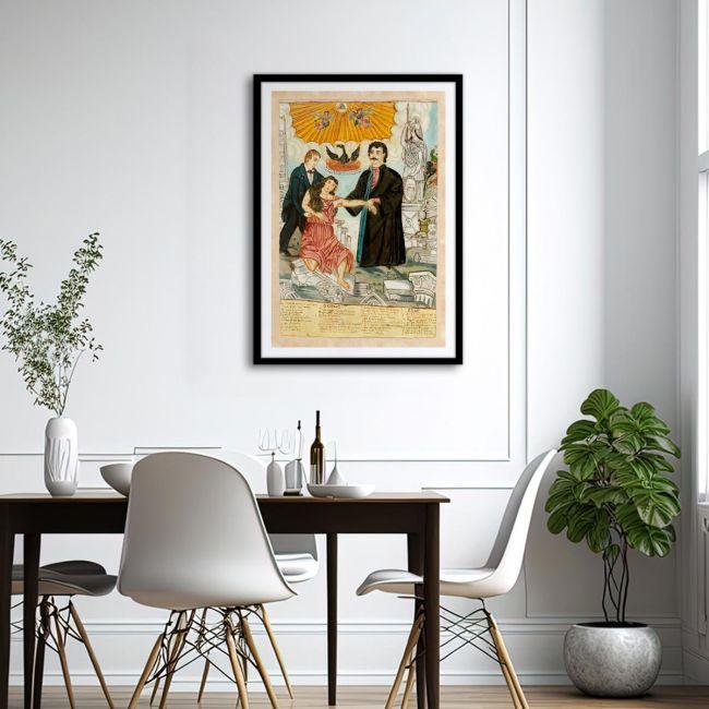 Canvas print Korais and Feraios save wounded Hellas, Theofilos