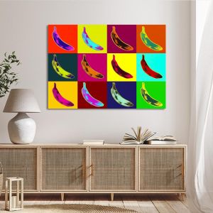 Πίνακας σε καμβά Pop art Bananas Καμβάς τελαρωμένος Όψη 1 2