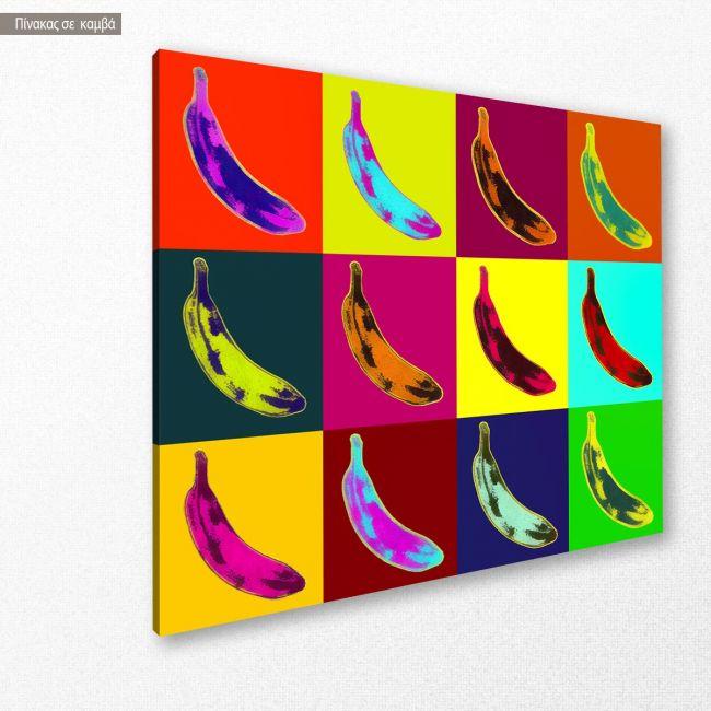 Πίνακας σε καμβά Pop art Bananas, κοντινό