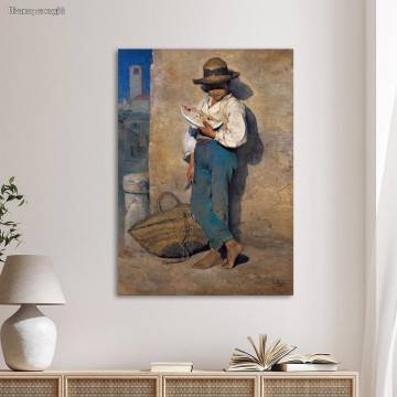 Πίνακας ζωγραφικής Μάγκας που τρώει καρπούζι, Πανταζής Π.
