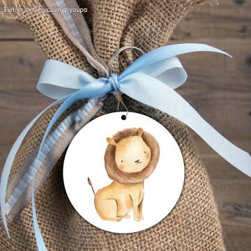 Wooden figure printedElegantwatercolor animals