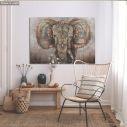 Canvas print, Elephant mixed media portrait