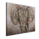 Canvas print, Elephant mixed media portrait