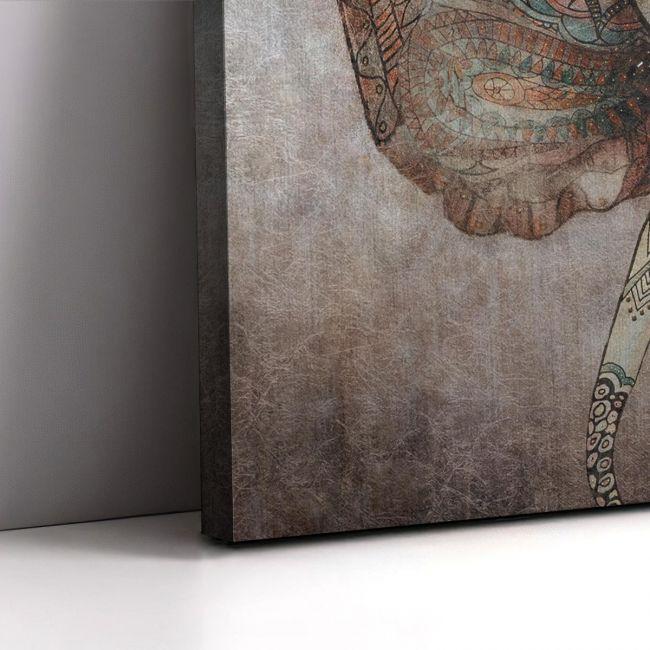 Canvas print, Elephant mixed media portrait