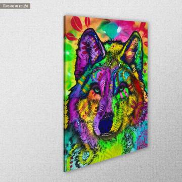 Πίνακας σε καμβά Trippy wolf Όψη 1 2