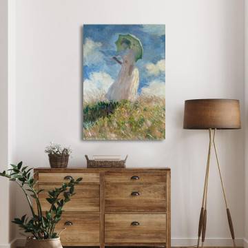 Canvas print Woman with a parasol facing left Monet C. Framed canvas View 1 2