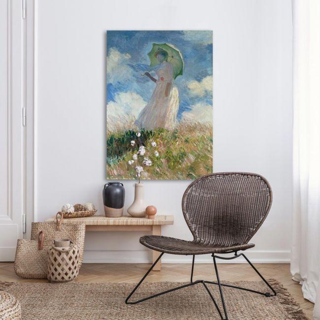 Πίνακας ζωγραφικής Woman with a parasol, facing left, Monet C.