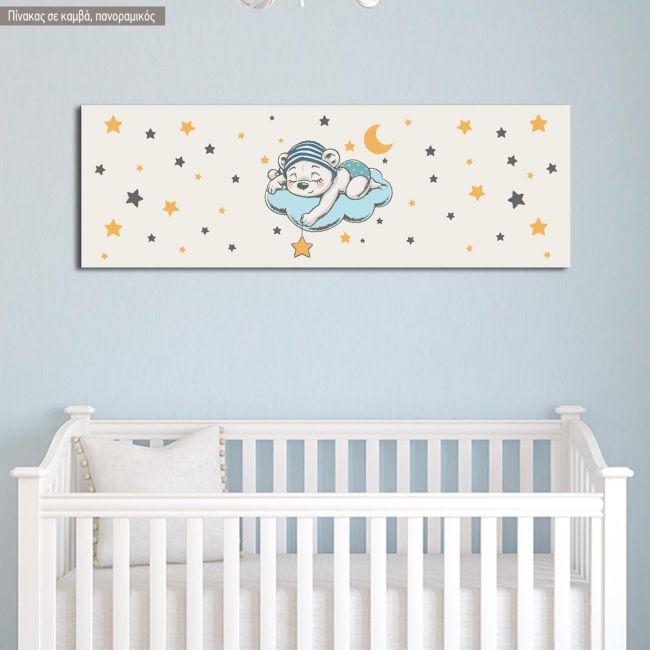 Canvas print Dreaming bear, panoramic