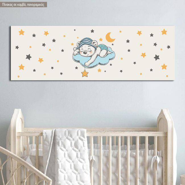 Canvas print Dreaming bear, panoramic