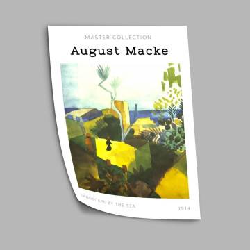 Landscape by the sea, Macke A, κάδρο, μαύρη κορνίζα 2