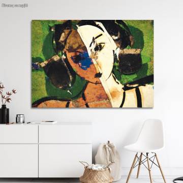 Canvas print Portrait of a girl reart, (original Valdes)