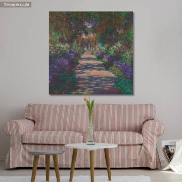 Πίνακας ζωγραφικής A pathway in Monet's garden, Monet