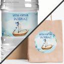 Sticker label watercolor sailboat