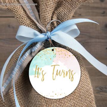 Wooden figure abstract twins, boy girl