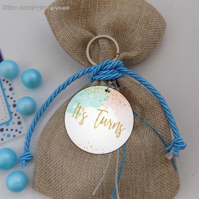 Ξύλινη φιγούρα για μπομπονιέρα, Αγοράκι κοριτσάκι δίδυμα