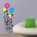 Αυτοκόλλητο τοίχου Πολύχρωμα Λουλούδια