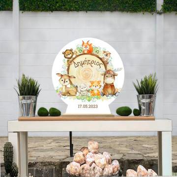 Wooden printed sign, Cute dinos island 2