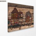 Πίνακας ζωγραφικής Houses with laundry lines and suburban, Schiele Egon, κοντινό