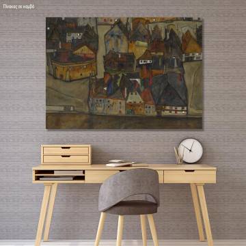 Canvas print City in twilight, Schiele Egon