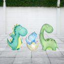 Wooden printed figures, Cute dinos watercolor art I