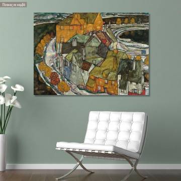 Canvas print Island city, Schiele Egon