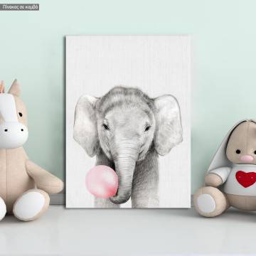 Pink Bubble baby elephant, αφίσα, κάδρο