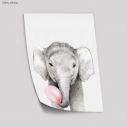 Pink Bubble baby elephant, poster