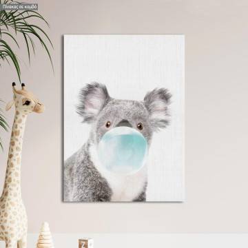 Πίνακας παιδικός σε καμβά, Κοάλα, (Bubble koala)
