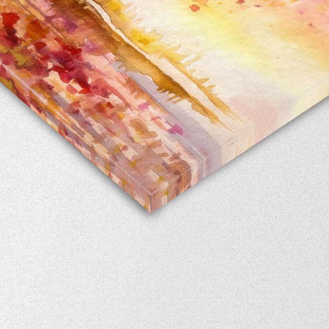 Canvas print Autumn wind tree,3 panels