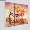 Canvas print Autumn wind tree,3 panels