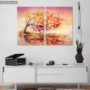 Πίνακας σε καμβά Autumn tree wind, δίπτυχος