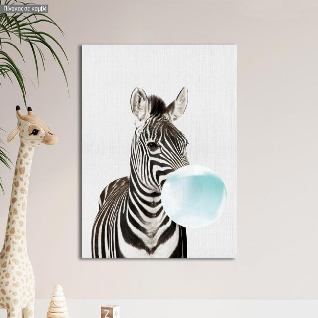 Kids canvas print Bubble zebra