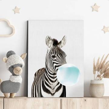 Πίνακας παιδικός σε καμβά Ζέβρα (Bubble zebra) 2