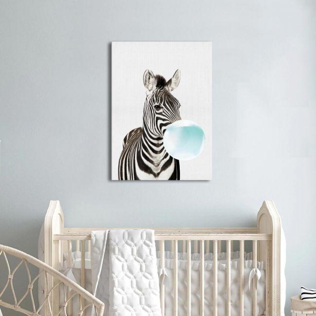 Πίνακας παιδικός σε καμβά Ζέβρα (Bubble zebra)