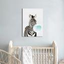 Πίνακας παιδικός σε καμβά Ζέβρα (Bubble zebra)