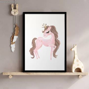 Princess Unicorn , κάδρο, μαύρη κορνίζα