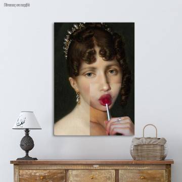 Canvas print Hortense and lollipop reart (original Girodet de Roussy-Trioson)