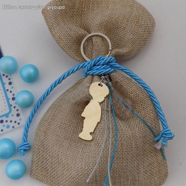 Wooden figure boy natural color