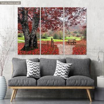 Canvas print Red leaves,3 panels 2