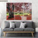 Canvas print Red leaves,3 panels