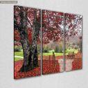 Canvas print Red leaves,3 panels