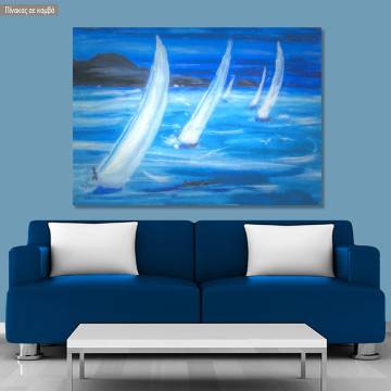 Canvas print Blue sailing