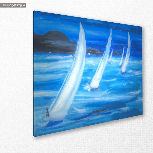 Πίνακας σε καμβά Blue sailing, κοντινό