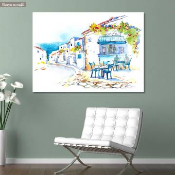 Canvas print Greece (water colors scene)