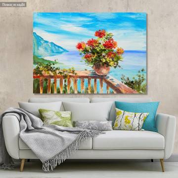 Πίνακας σε καμβά Bouquet of flowers in the Mediterranean sea