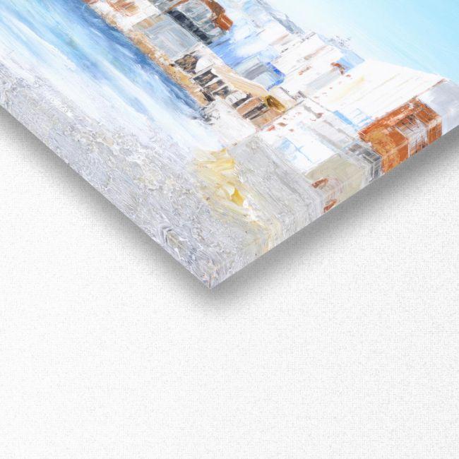 Canvas print Abstract painting of Mykonos, panoramic